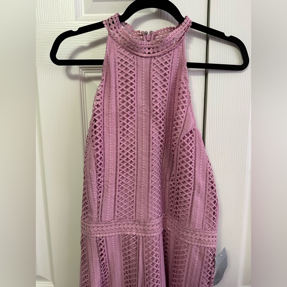 Chelsea28 Mauve Lace Halter Jumpsuit - Picture 2 of 6